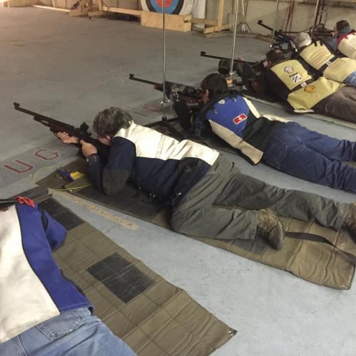 Plattsburgh Rod and Gun Club members shooting prone